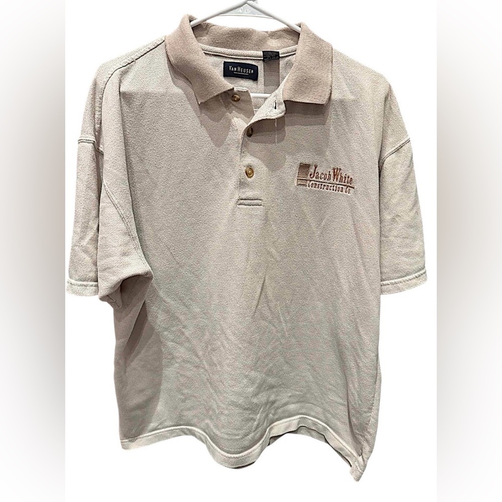 Van heusen polo cream shirt Size LARGE